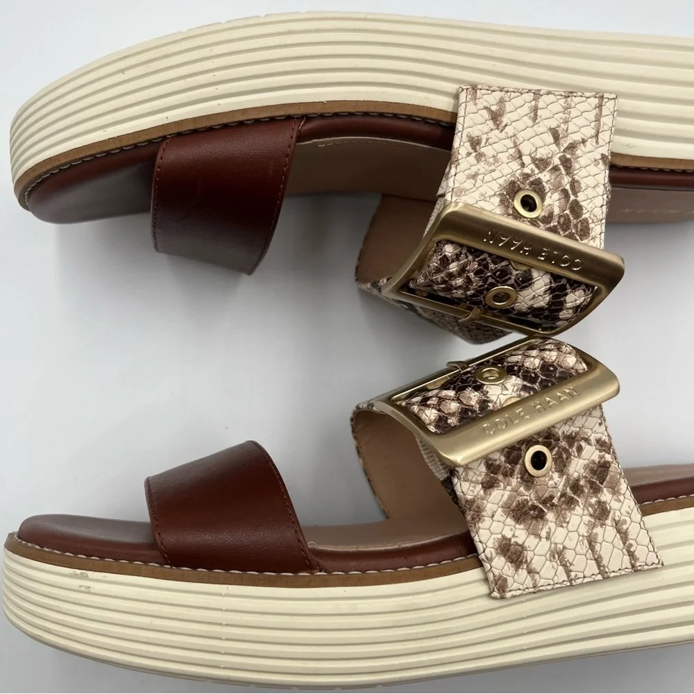 COLE HAAN Original Grand OG Platform Sandal Sandollar Snake Print Sz 9